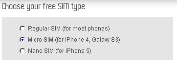 SIM type