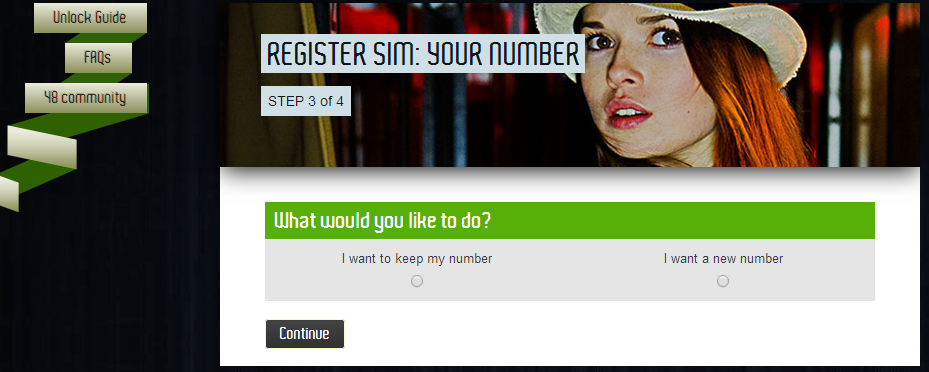 Register SIM - your number